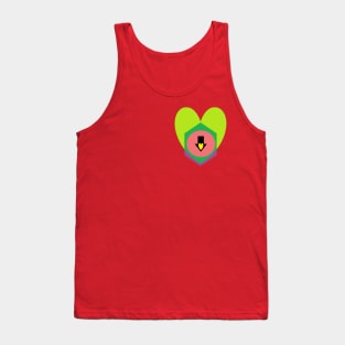 Small Heart Shape like a Bee - Lime Color Tank Top